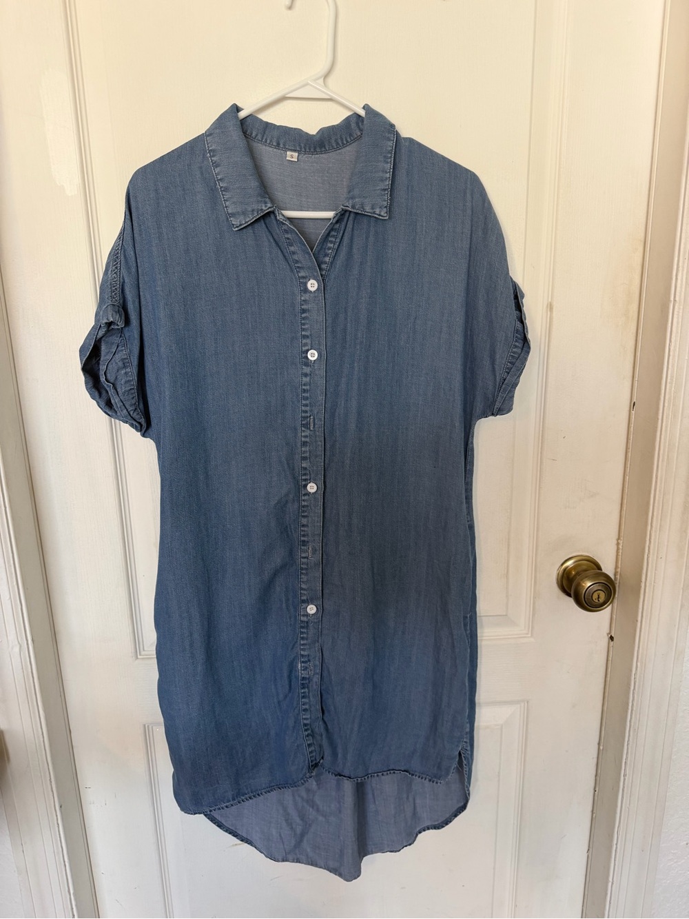 Light Denim Button-Front Shirt Dress
